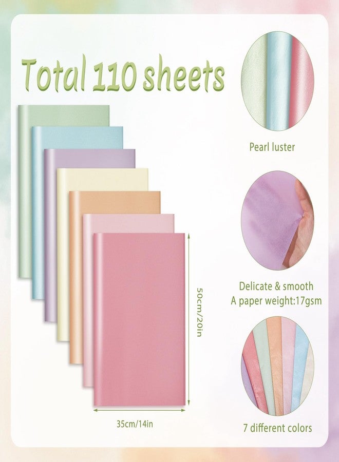 woric 110 Sheets Tissue Paper Bulk for Gift Bags Metallic Colors Pastel Tissue Paper for DIY Crafts Gift Wraps Holiday Birthday Weddings Baby Shower Valentine's Day Party Decor,14 x 20 Inch - Image 2